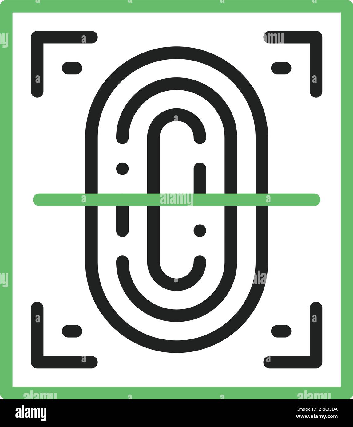 Fingerprint Scan Icon image. Suitable for mobile application. Stock Vector