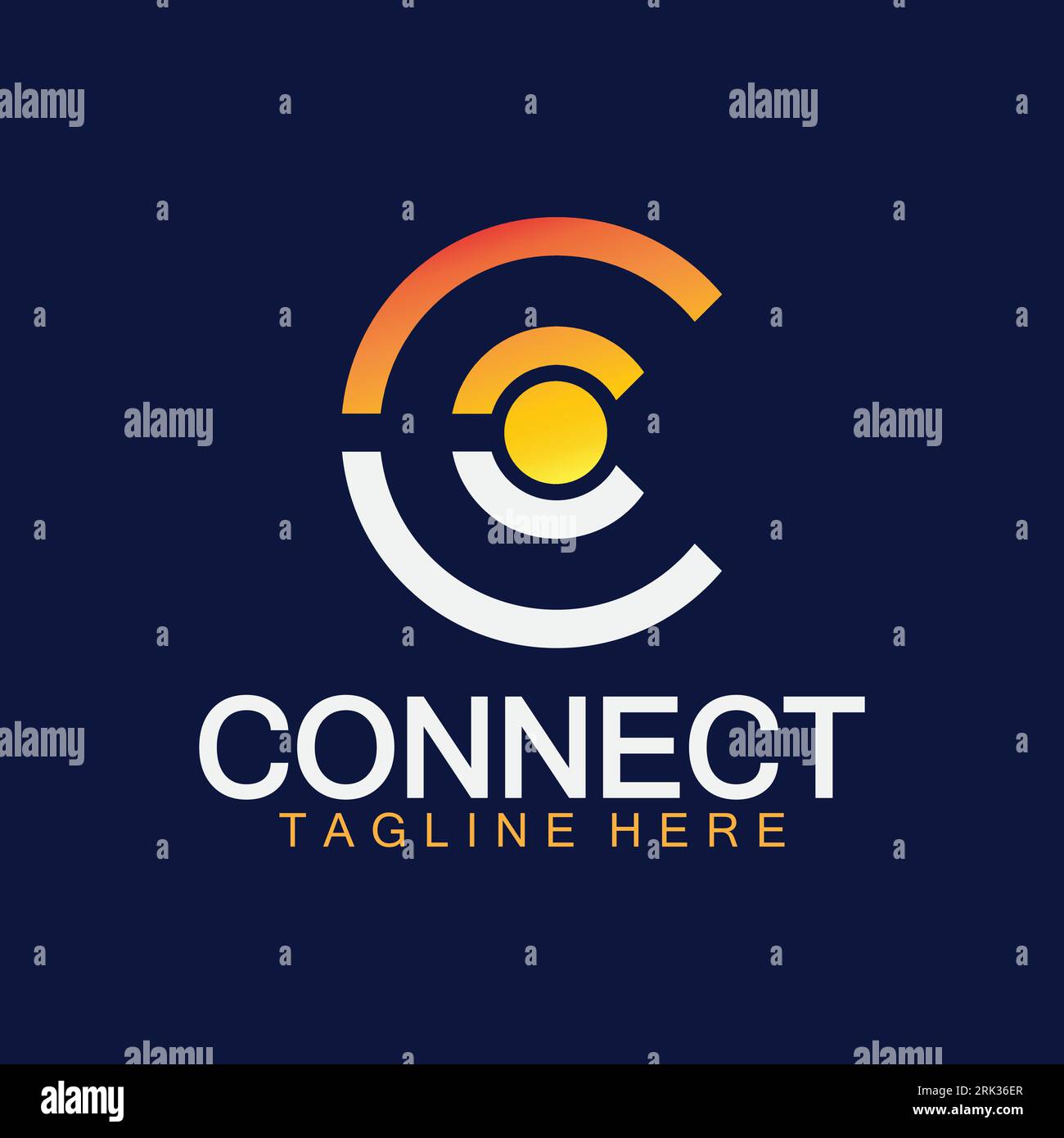 Letter c connection logo with signal design vector illustration Stock ...