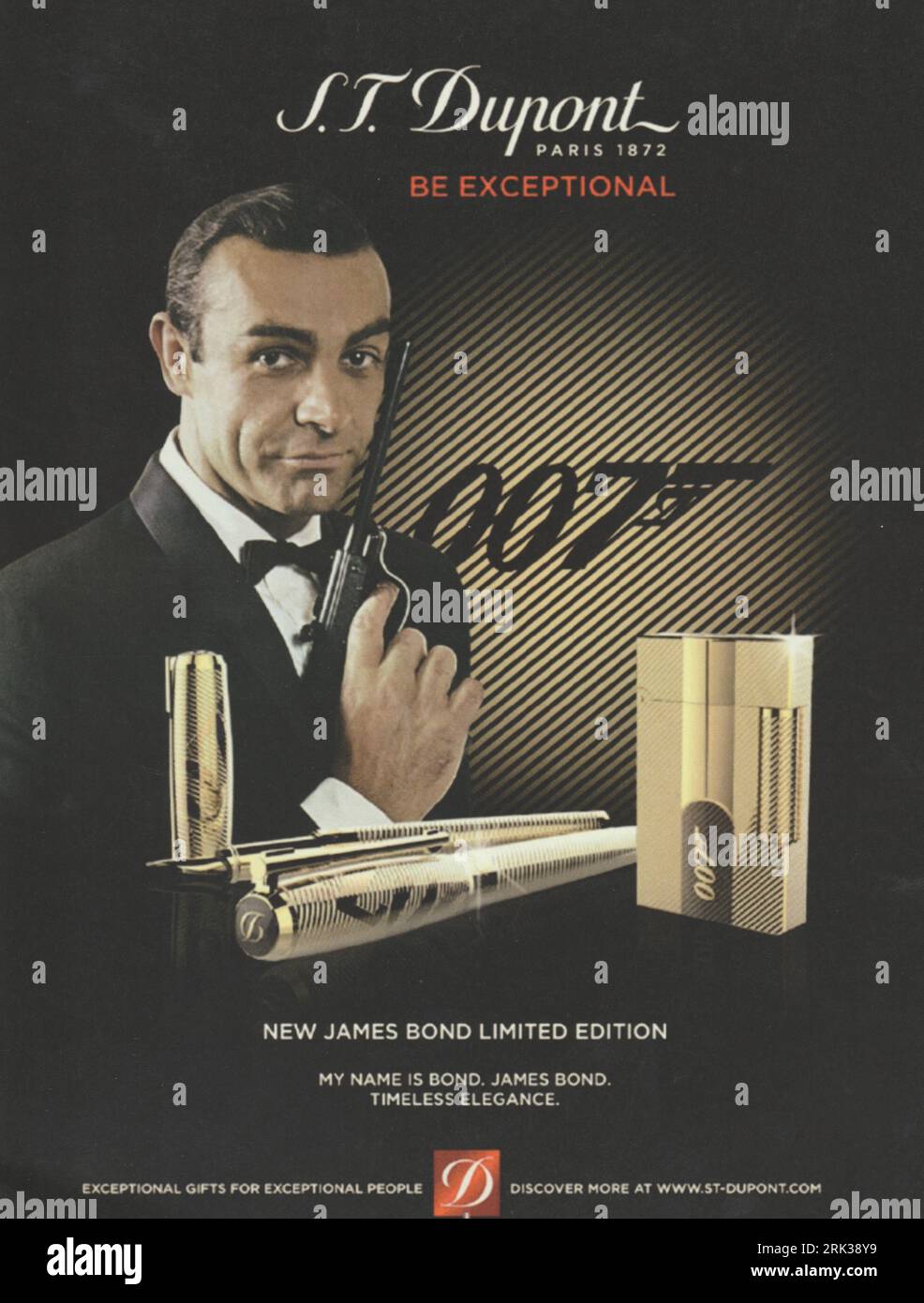 S.T DUPONT 007 LIMITED EDITION LIGHTER JAMES BOND Stock Photo