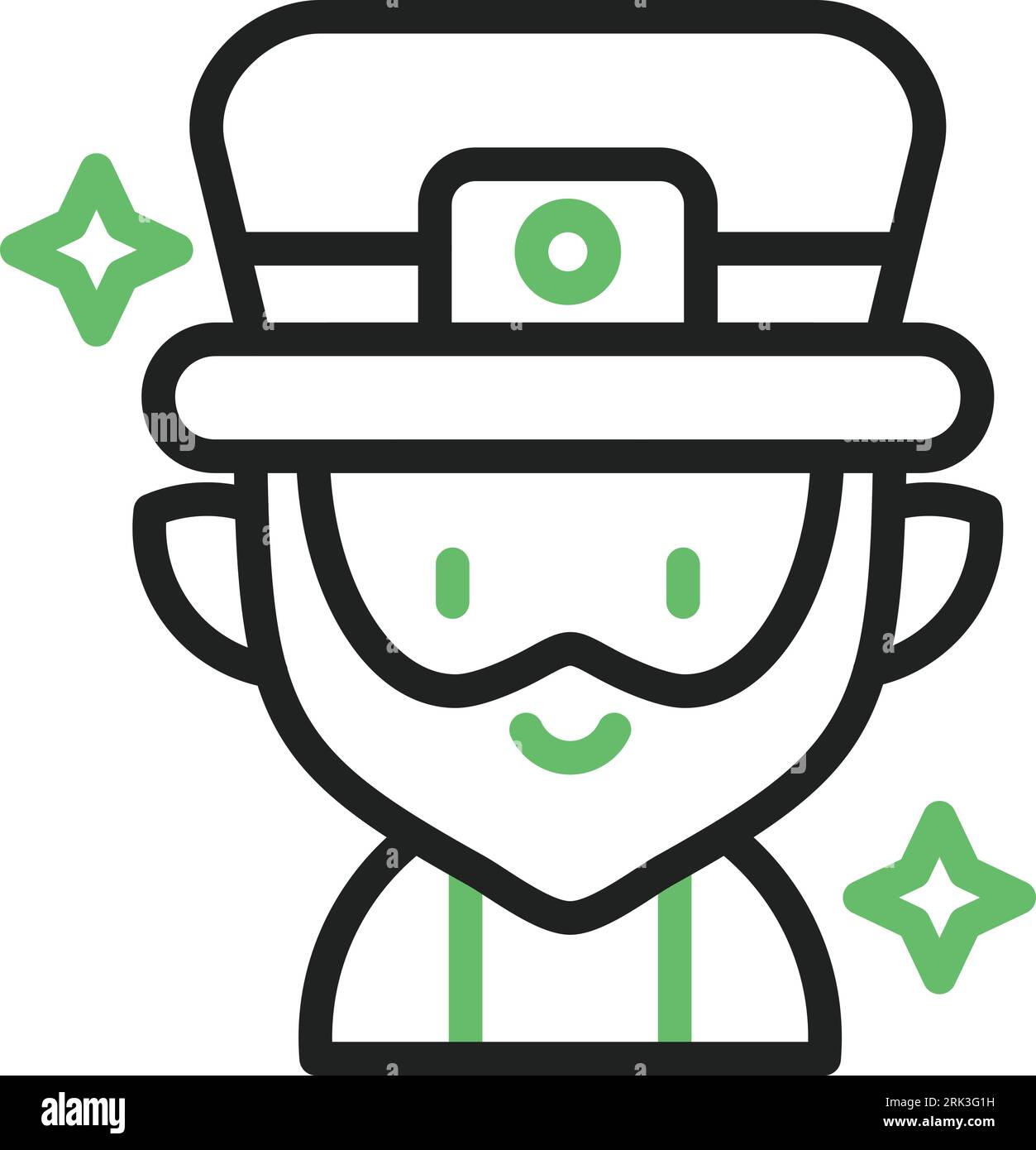 Leprechaun Icon image. Suitable for mobile application. Stock Vector