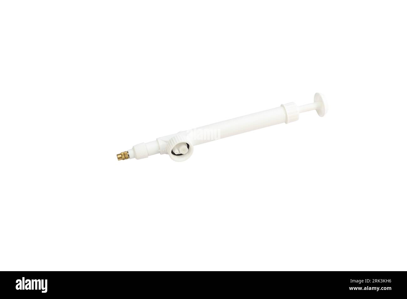 Bottle cap manual air pressure pump nozzle isolated on white background