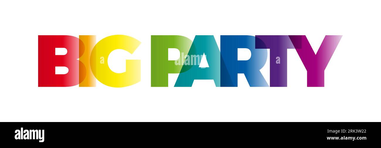 the-word-big-party-vector-banner-with-the-text-colored-rainbow-stock