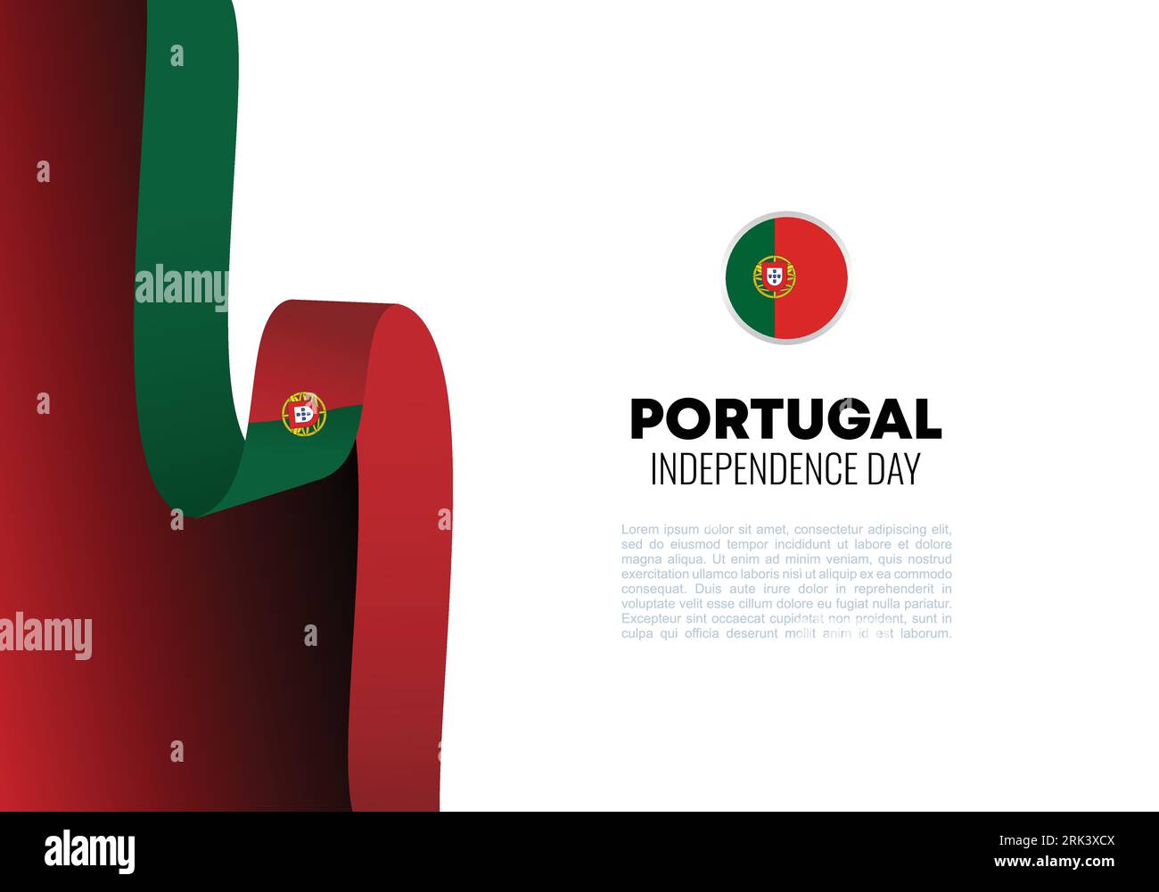 Portugal independence day background banner poster for national celebration on December 1 st. Stock Vector