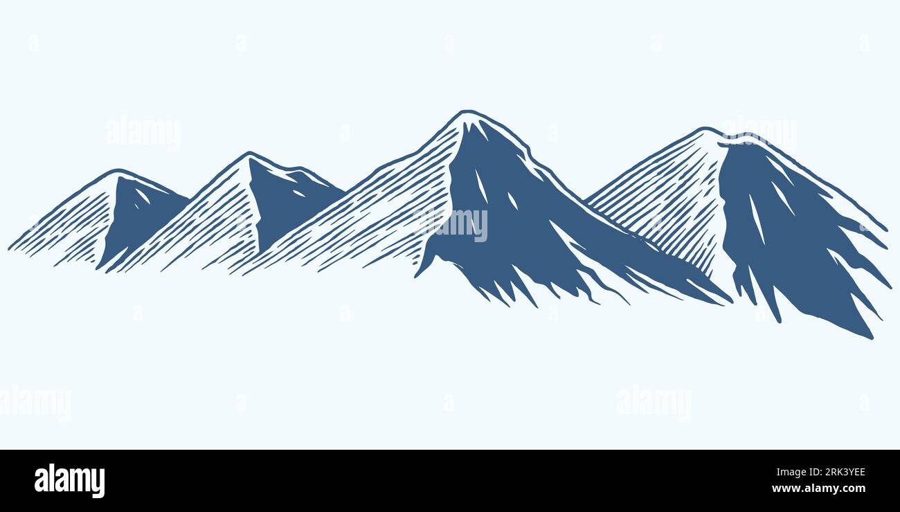 Black Mountain Sketch Isolated On White Stock Vector (Royalty Free)  2046206033 | Shutterstock