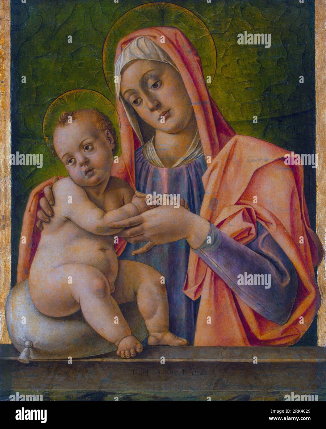 Madonna and Child in a Window 1490 by Bartolomeo Vivarini Stock Photo ...
