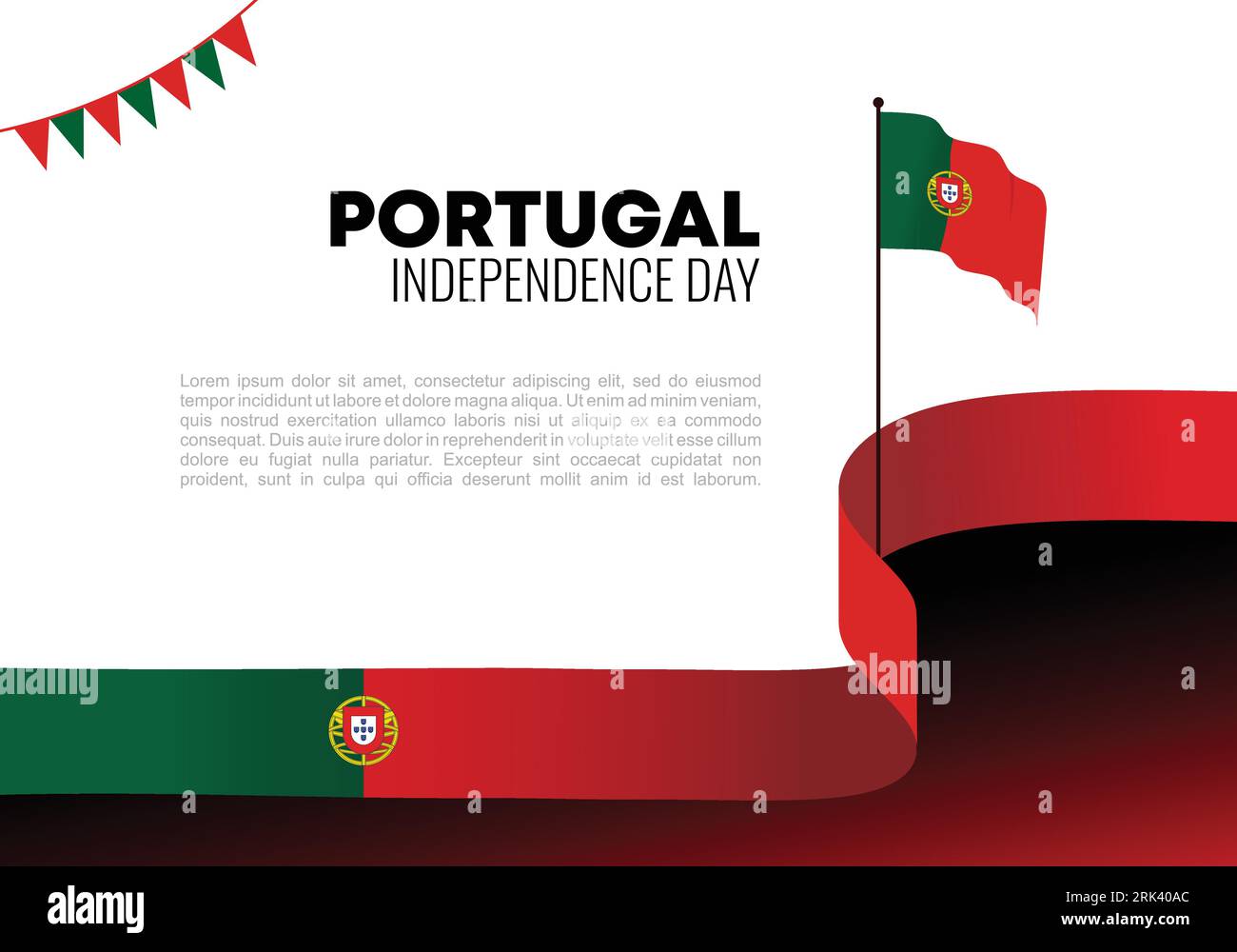 Portugal independence day background banner poster for national celebration on December 1 st. Stock Vector