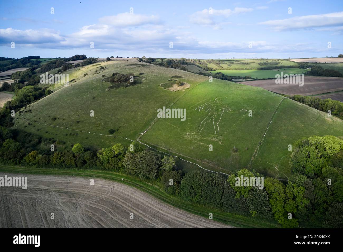 The Cerne Giant or Cerne Abbas Giant, Cerne Abbas in Dorset, Britain, UK Stock Photo