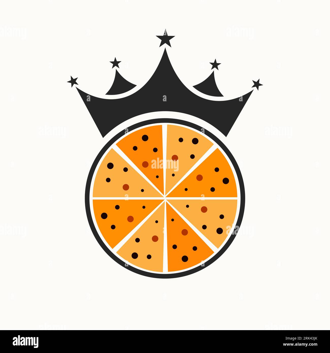 Pizza King Logo Design Concept With Crown Icon Stock Vector Image & Art