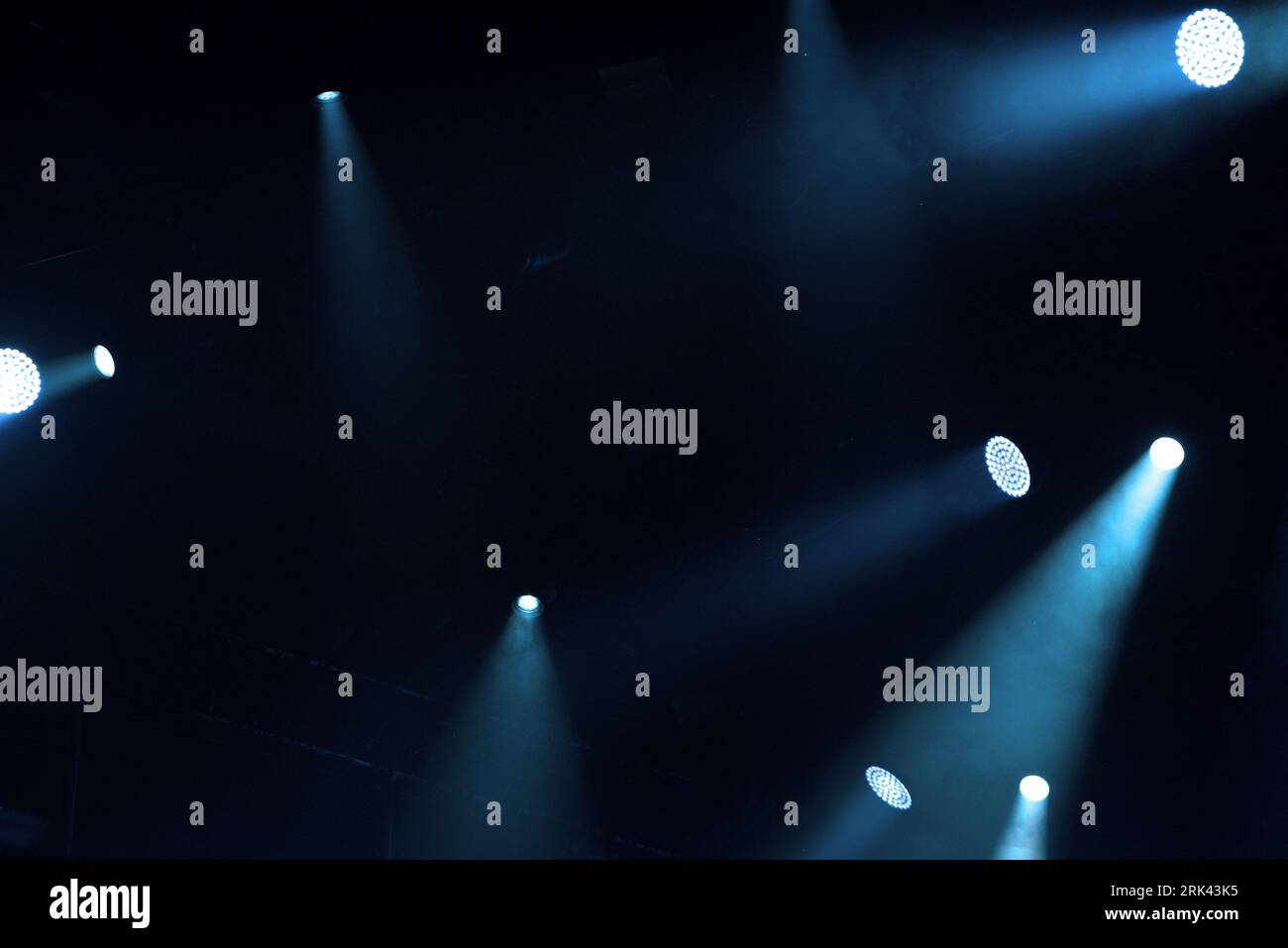Stage lights in the dark. Live music festival concept background Stock Photo
