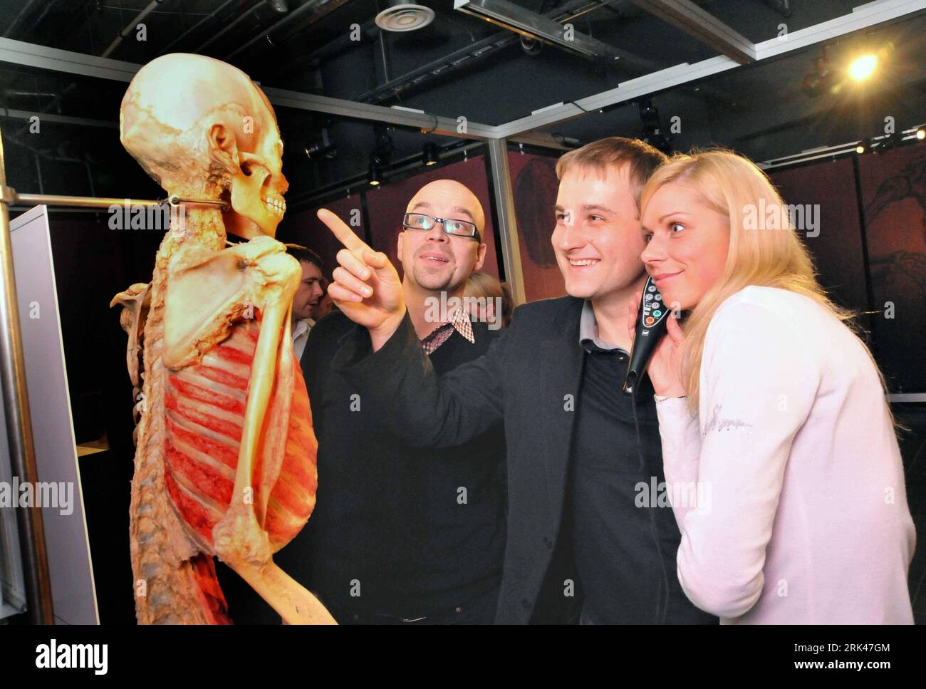 Bildnummer: 53596947  Datum: 12.11.2009  Copyright: imago/Xinhua (091113) -- TALLINN, Nov. 13, 2009 (Xinhua) -- Visitors view at a specimen during the Bodies Revealed exhibition in Tallinn, capital of Estonia, Nov. 12, 2009. Some 14 full body specimens and over 200 organs are displayed during the exhibition to reveal the miraculous systems of the human bodies. (Xinhua/Viktor Vesterinen) (lyi) (2)ESTONIA-TALLINN-BODIES REVEALED EXHIBITION PUBLICATIONxNOTxINxCHN Ausstellung kbdig xcb 2009 quer o0 Anatomie  Skelett    Bildnummer 53596947 Date 12 11 2009 Copyright Imago XINHUA  Tallinn Nov 13 2009 Stock Photo