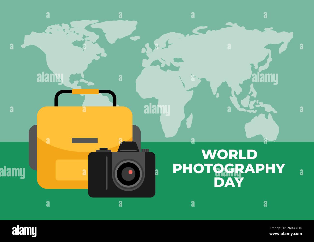 World photography day banner poster on august 19 with camera bag and ...