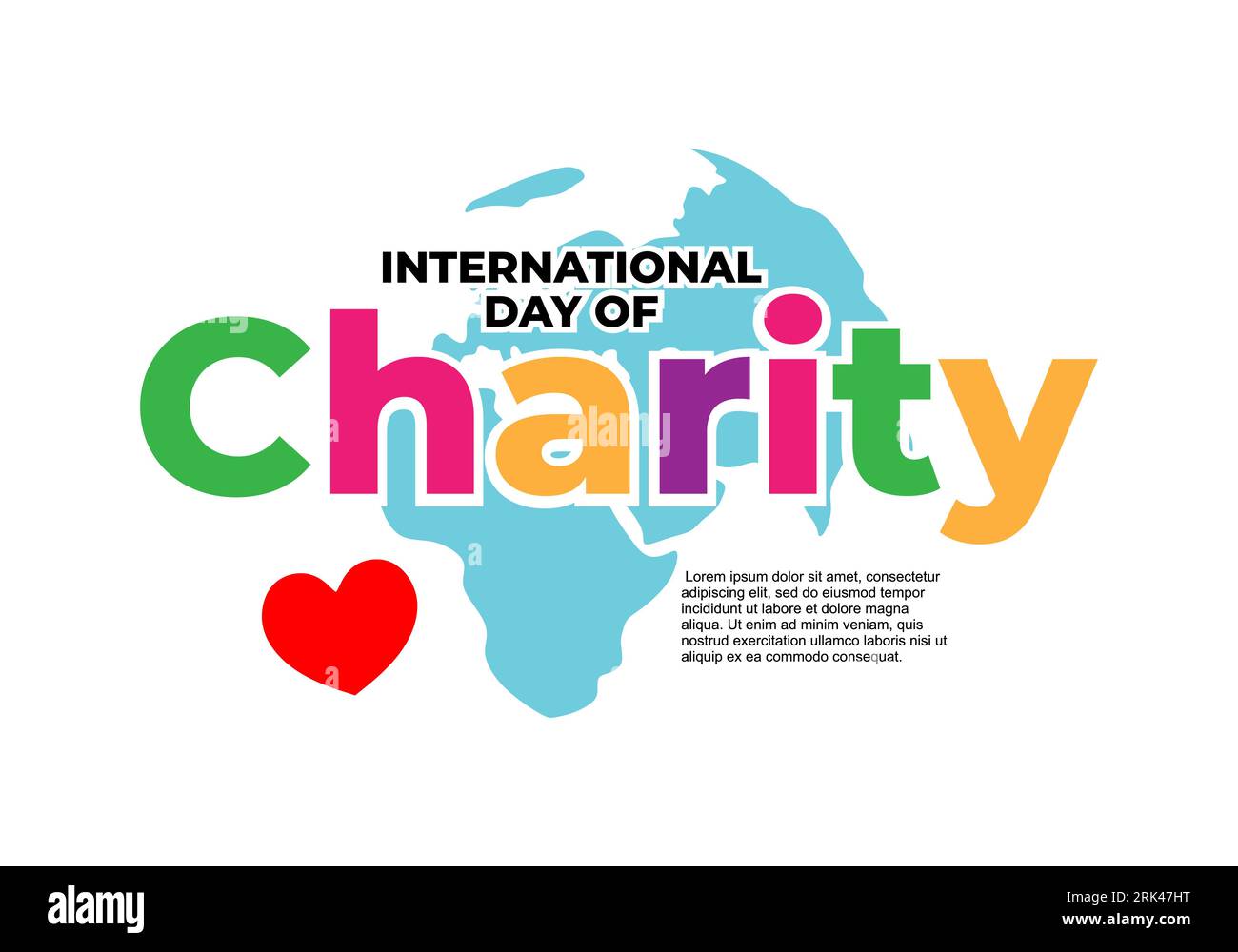 International day of charity banner - International Day Of Charity Banner Poster On September 5 Th With World Map And Love Symbol On White Background 2RK47HT 
