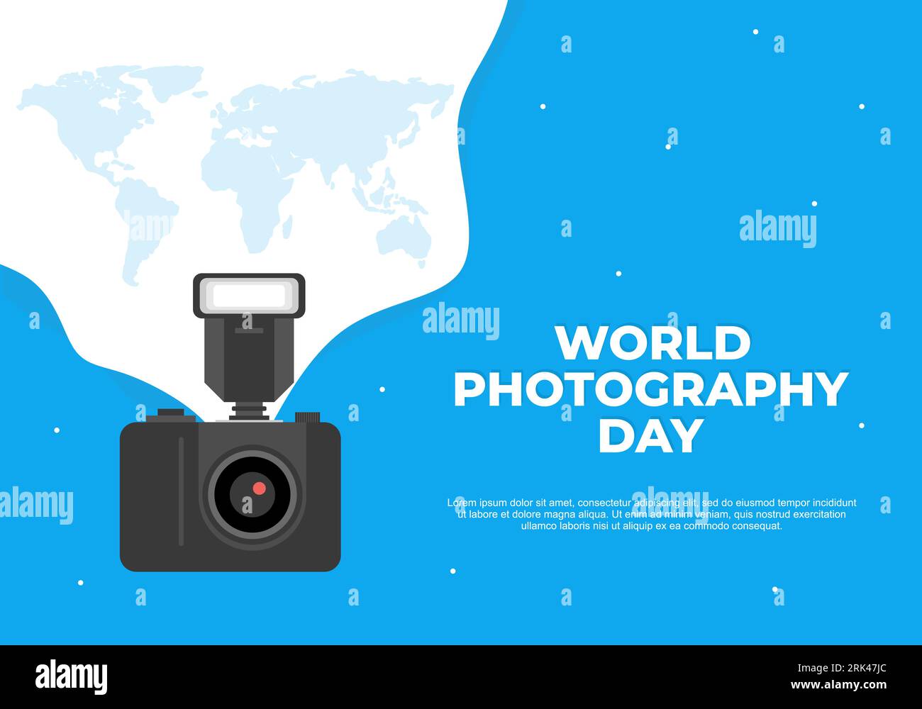 World photography day banner poster on august 19 with modern camera and ...