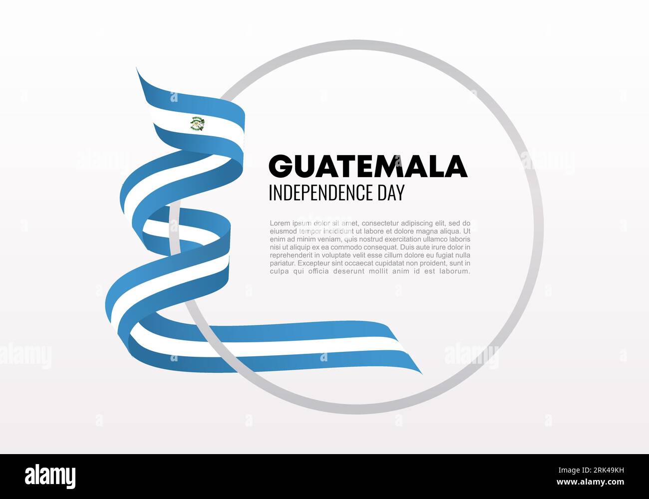 Guatemala independence day background for national celebration on september 15 isolated on white background. Stock Vector