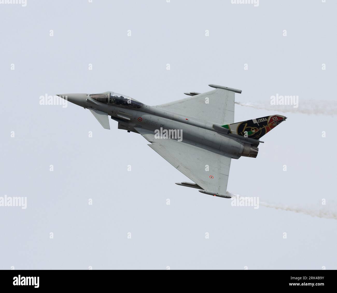 The Italian Air Force Eurofighter Typhoon displaying at the 2023 Royal International Air Tattoo Stock Photo