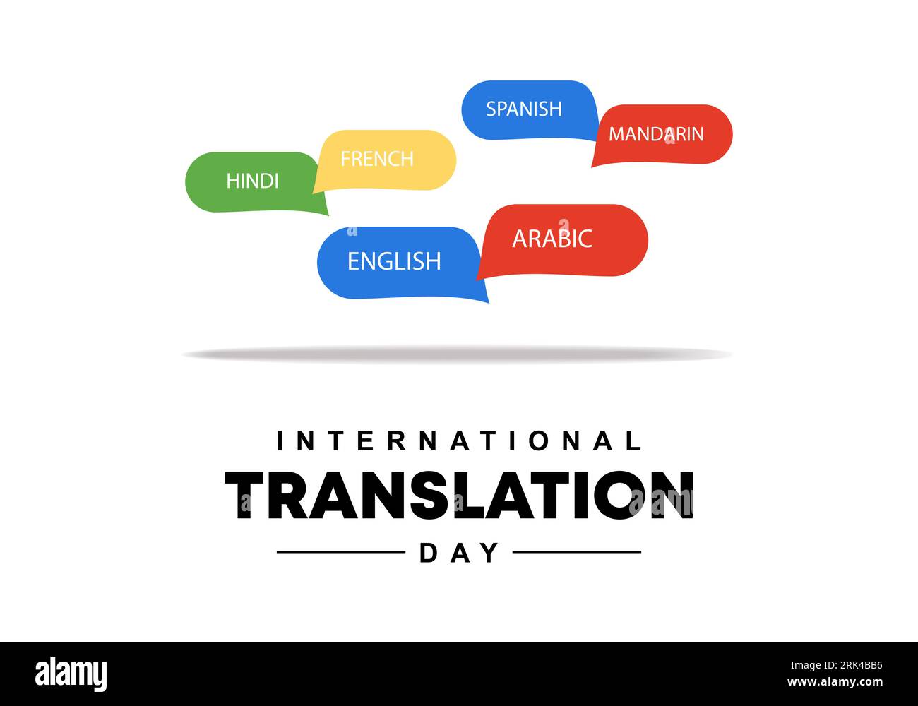 International translation day background banner poster with word languages on september 30. Stock Vector