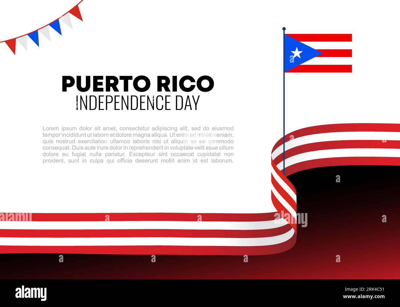 Puerto Rico independence day background on July 4 Stock Vector Image