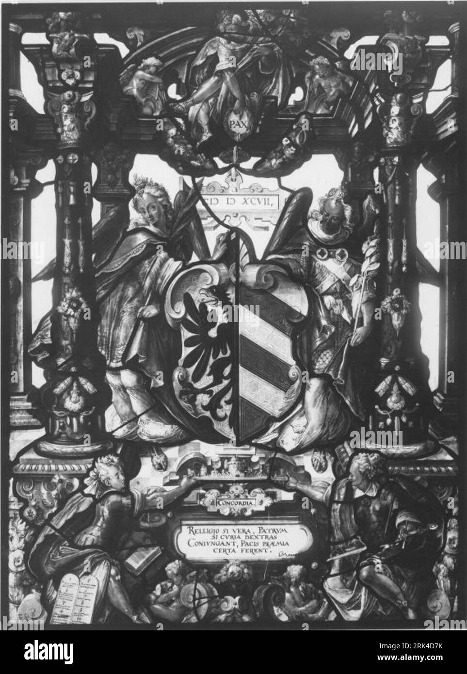 Genien halten das Nürnberger Wappen between 1558 and 1641 by Christoph Murer Stock Photo