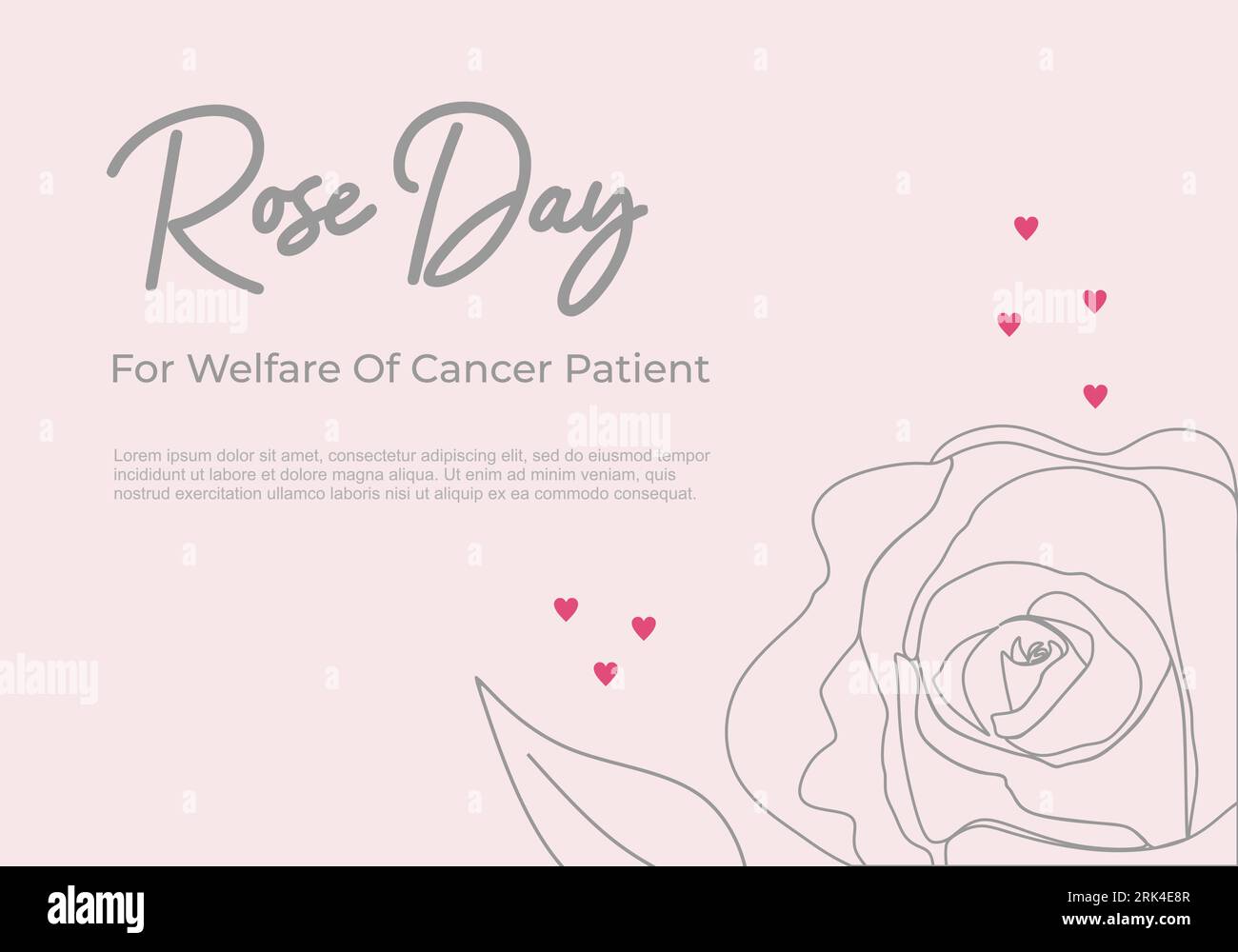 Rose day background for welfare of cancer patient with simple line