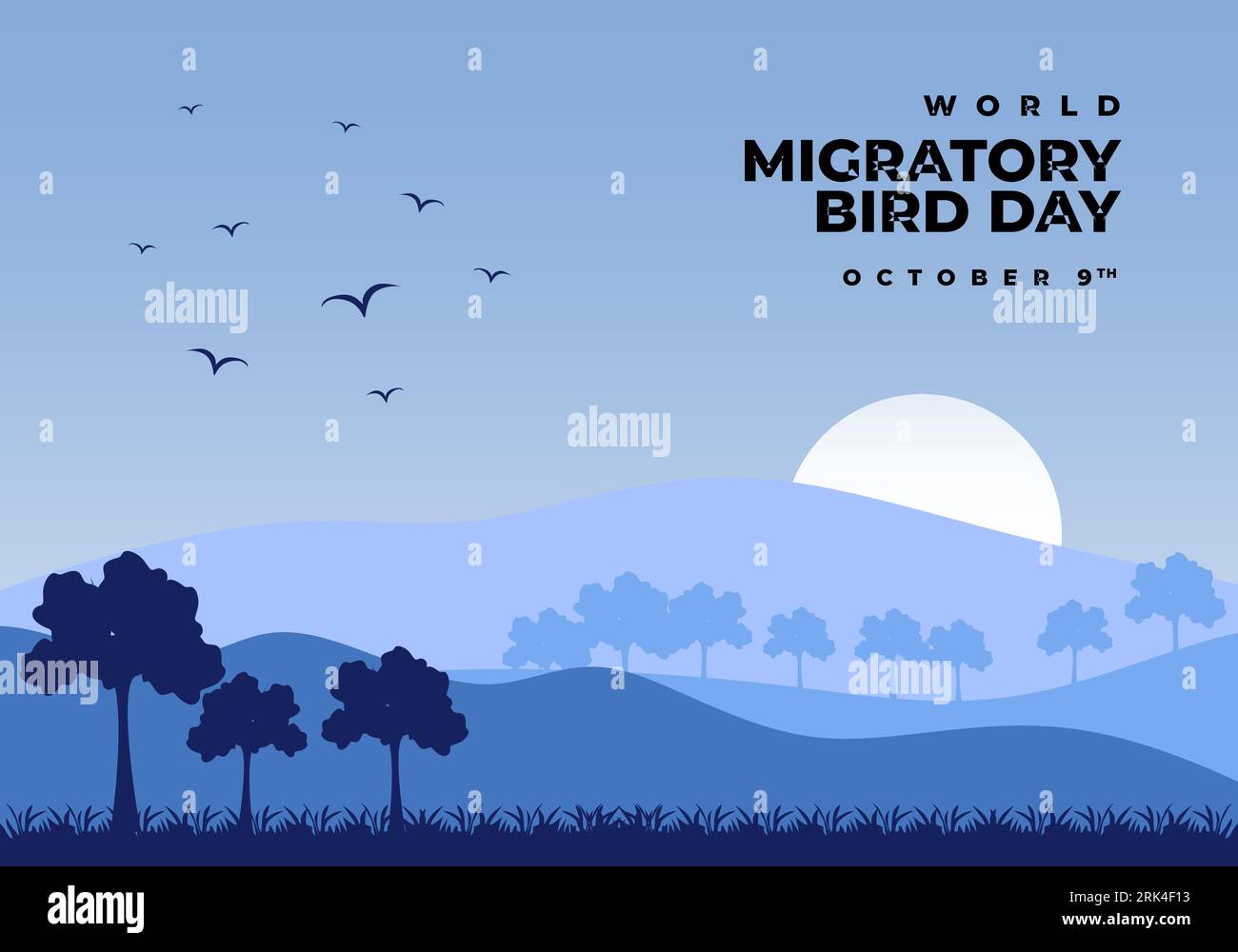 World migratory bird day background on october 9th Stock Vector Image