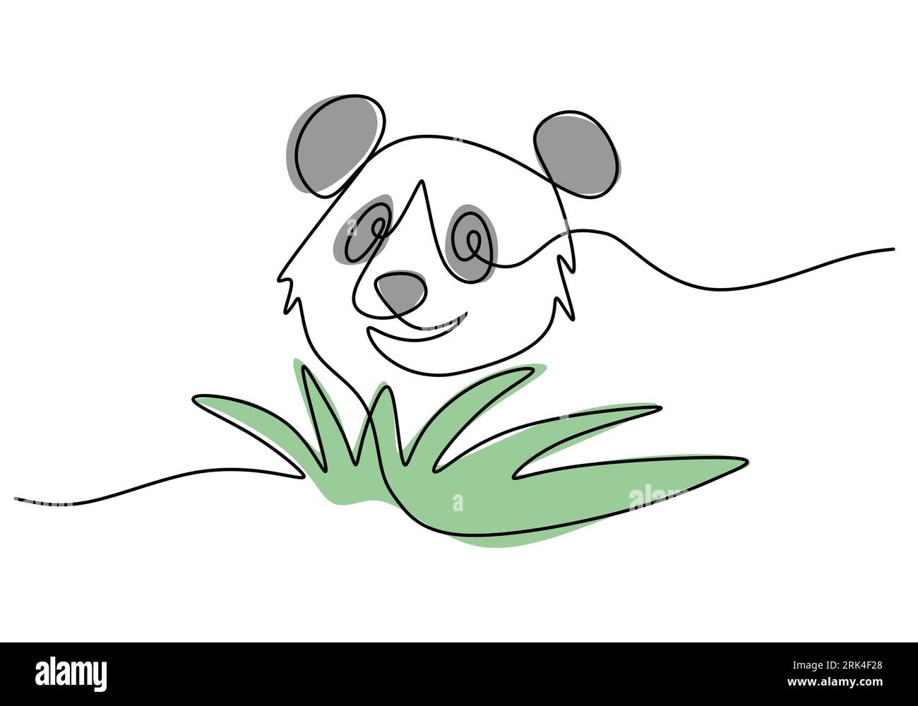 One continuous single line of International red panda day with bamboo