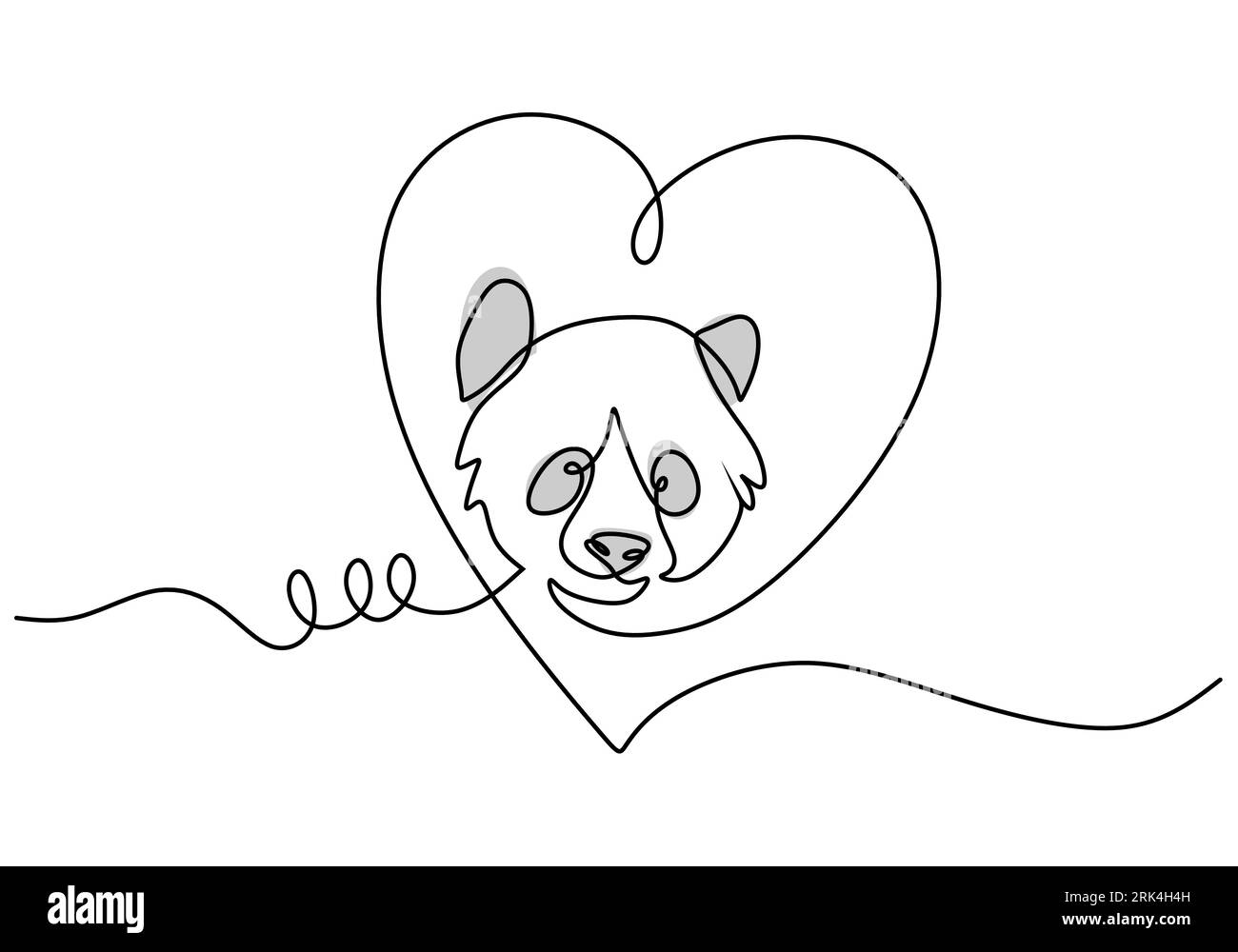One continuous single line of International red panda day with love