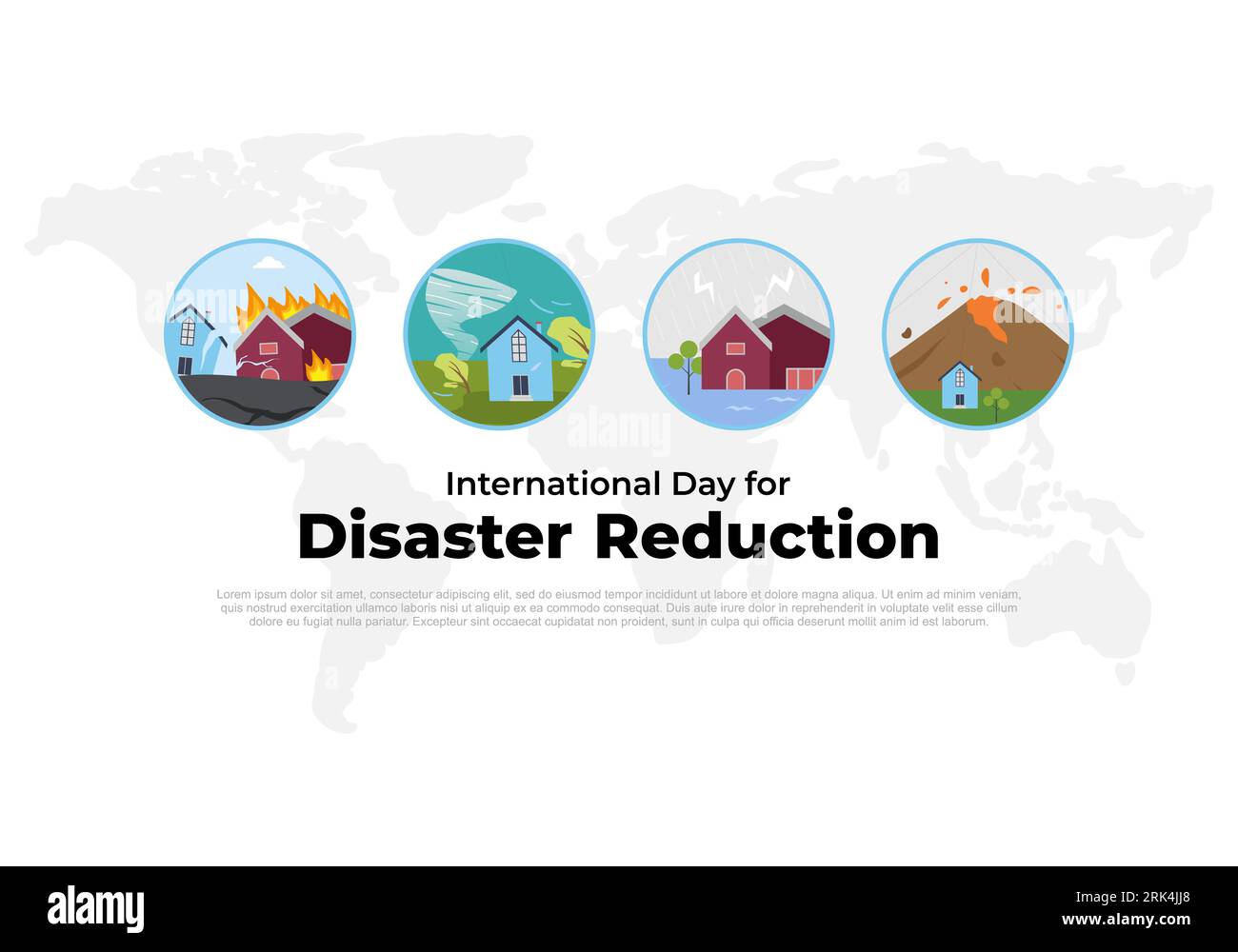 International day for Disaster Reduction celebrated on october 13. Stock Vector