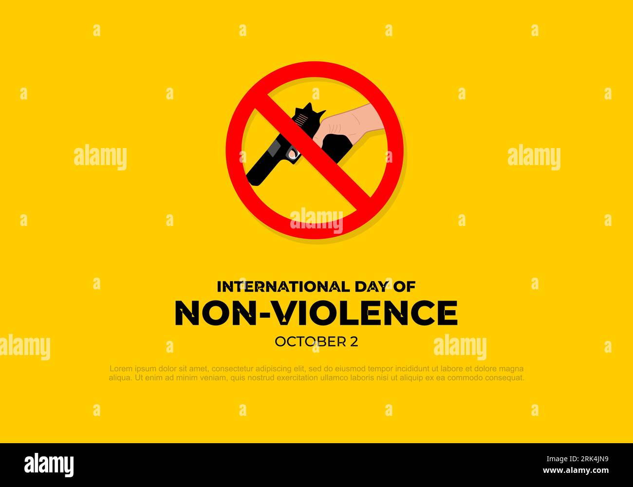 International day of non violence background on october 2nd. Stock Vector