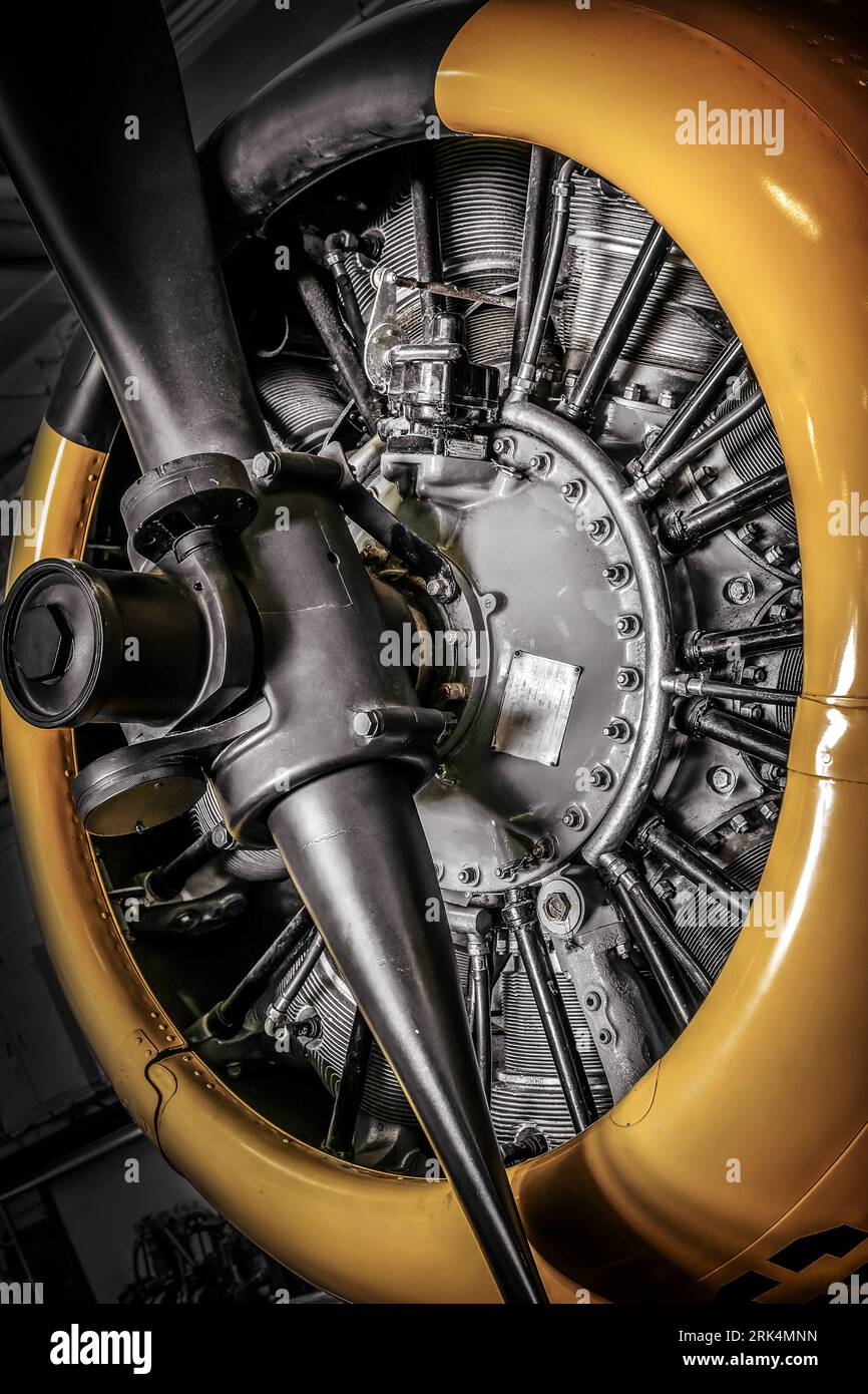 Plane propeller close up, SNJ Texan pilot trainer Stock Photo Alamy