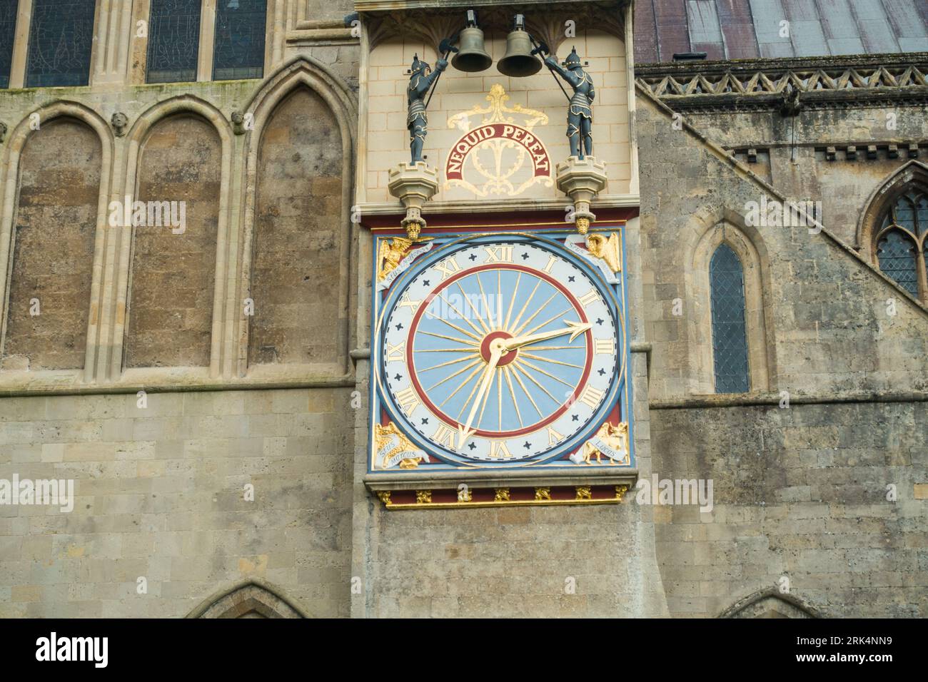 Ancient External Clock on the North Transept of Wells Cathedral