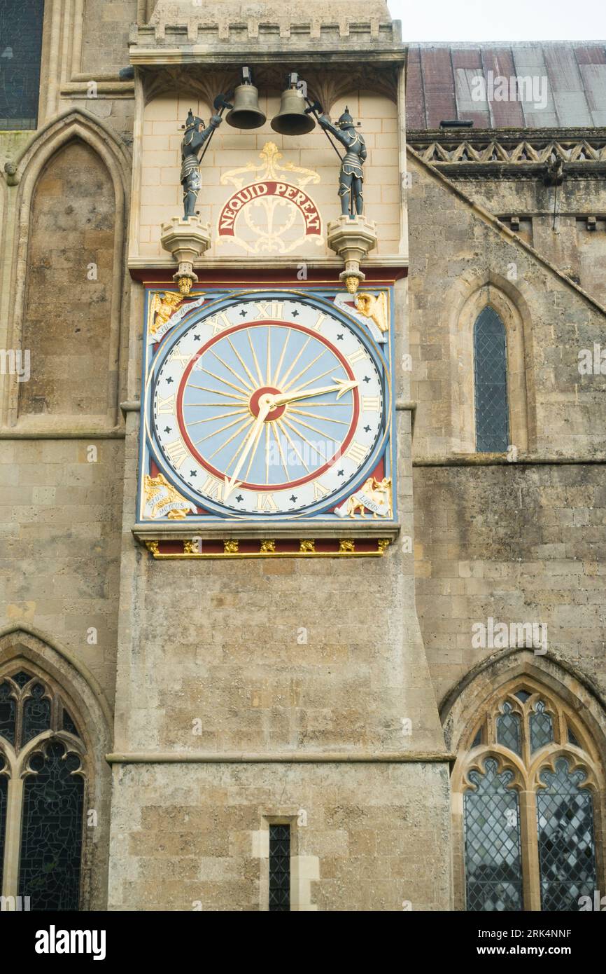 Ancient External Clock on the North Transept of Wells Cathedral