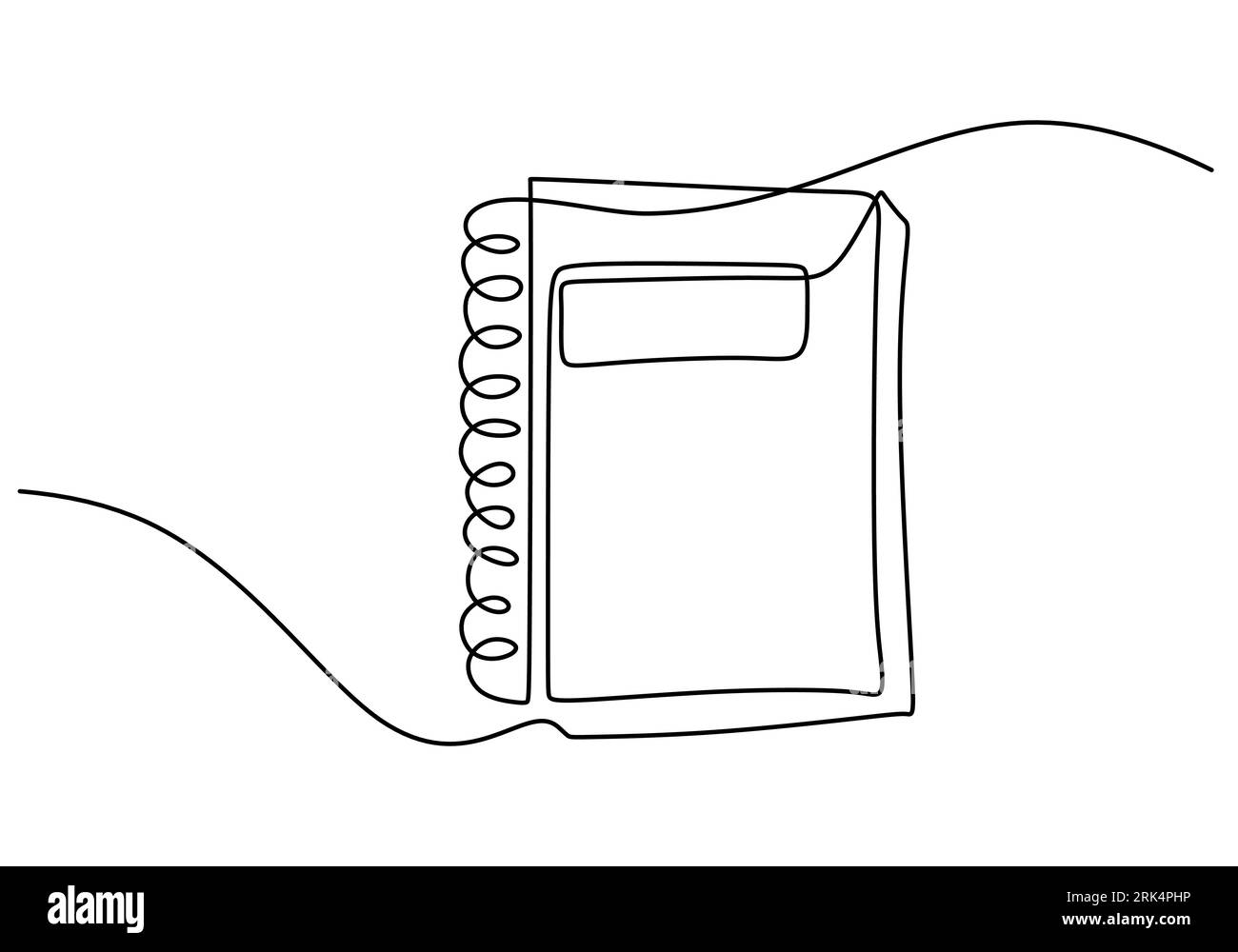 Hand drawing one single continuous line of big book isolated on white ...