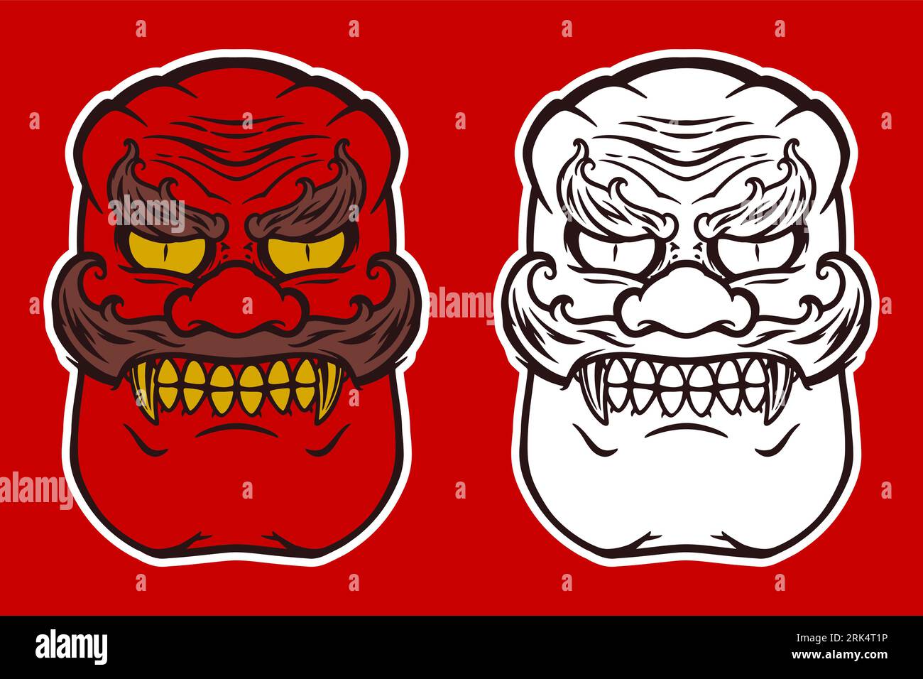 Kabuki mascot esport logo design, Stock vector