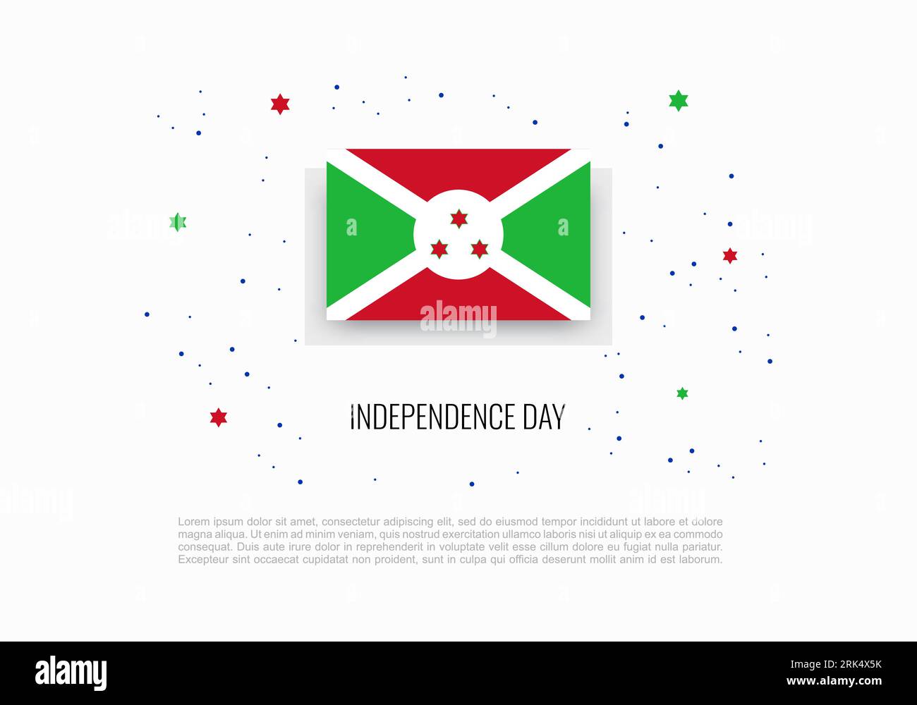 Burundi independence day on july 1st background isolated on white