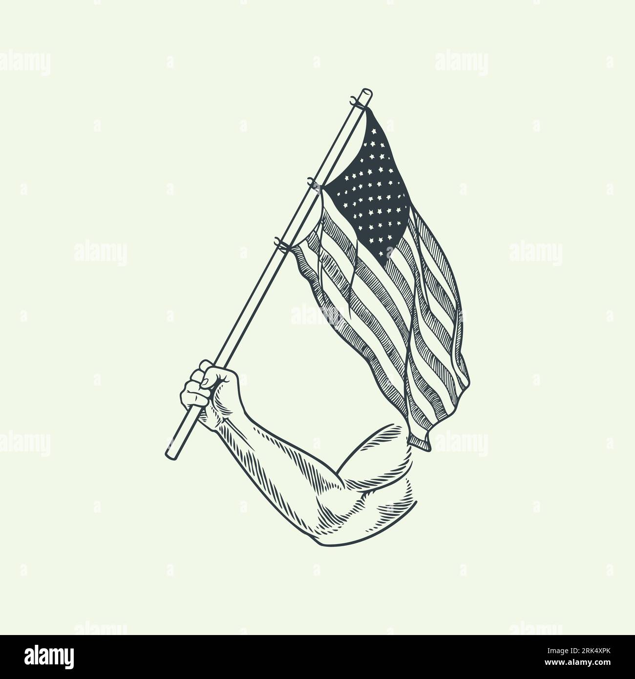 Hand drawn national flag of usa hi-res stock photography and images - Alamy