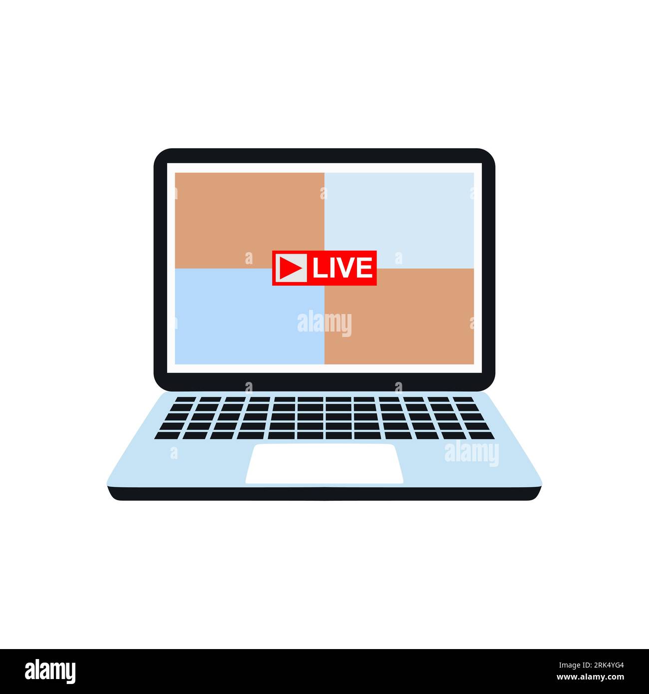 Laptop as Equipment for streamers and blogger isolated on white background. Stock Vector