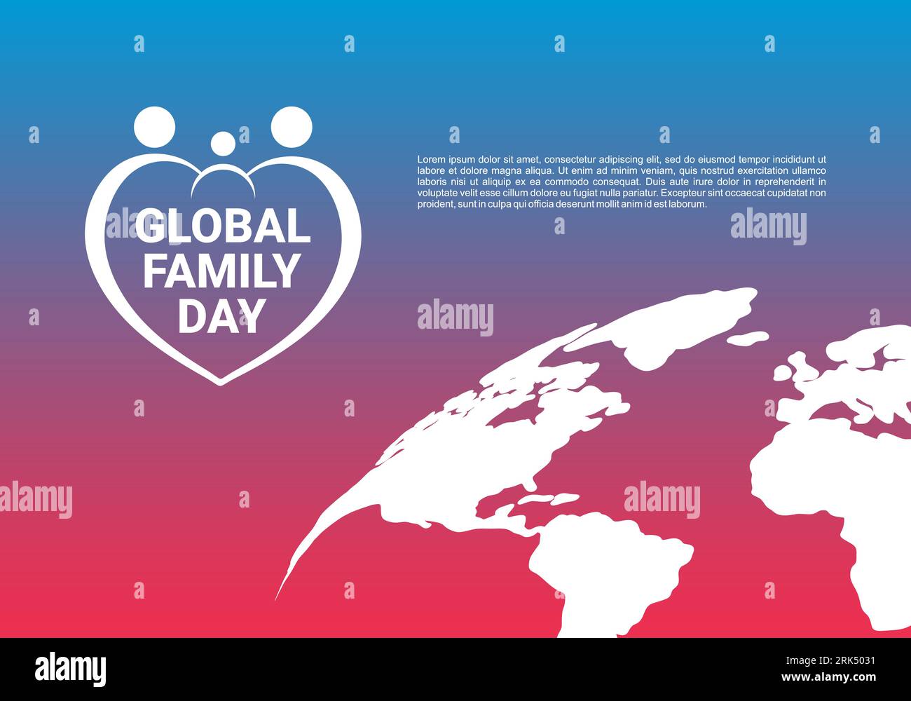 Global family day background celebrated on January 1st. Stock Vector