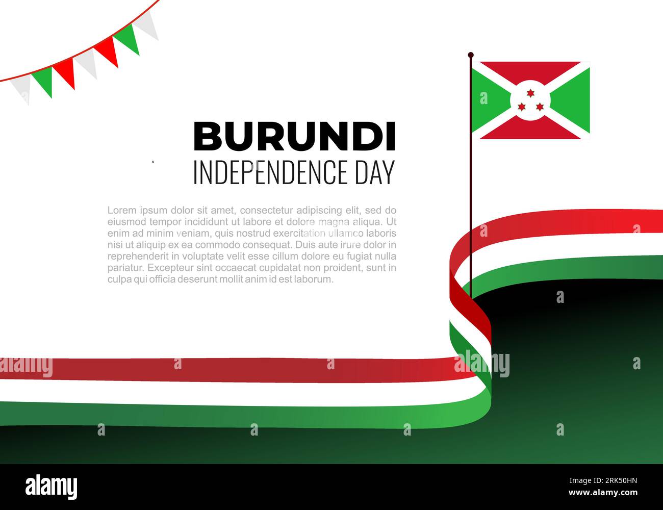 Burundi independence day on july 1st background isolated on white