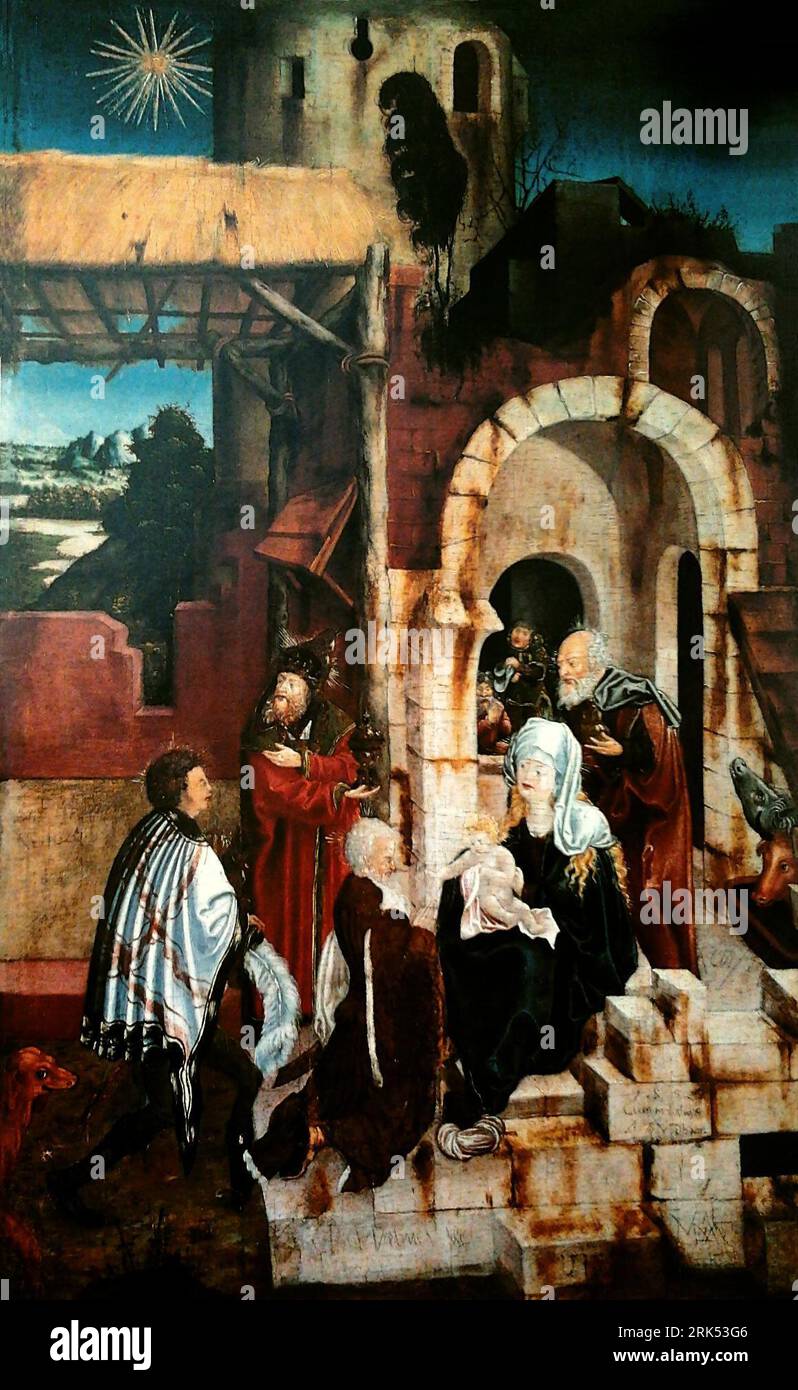 The Adoration of the Magi 1515 by Martin Schaffner Stock Photo - Alamy