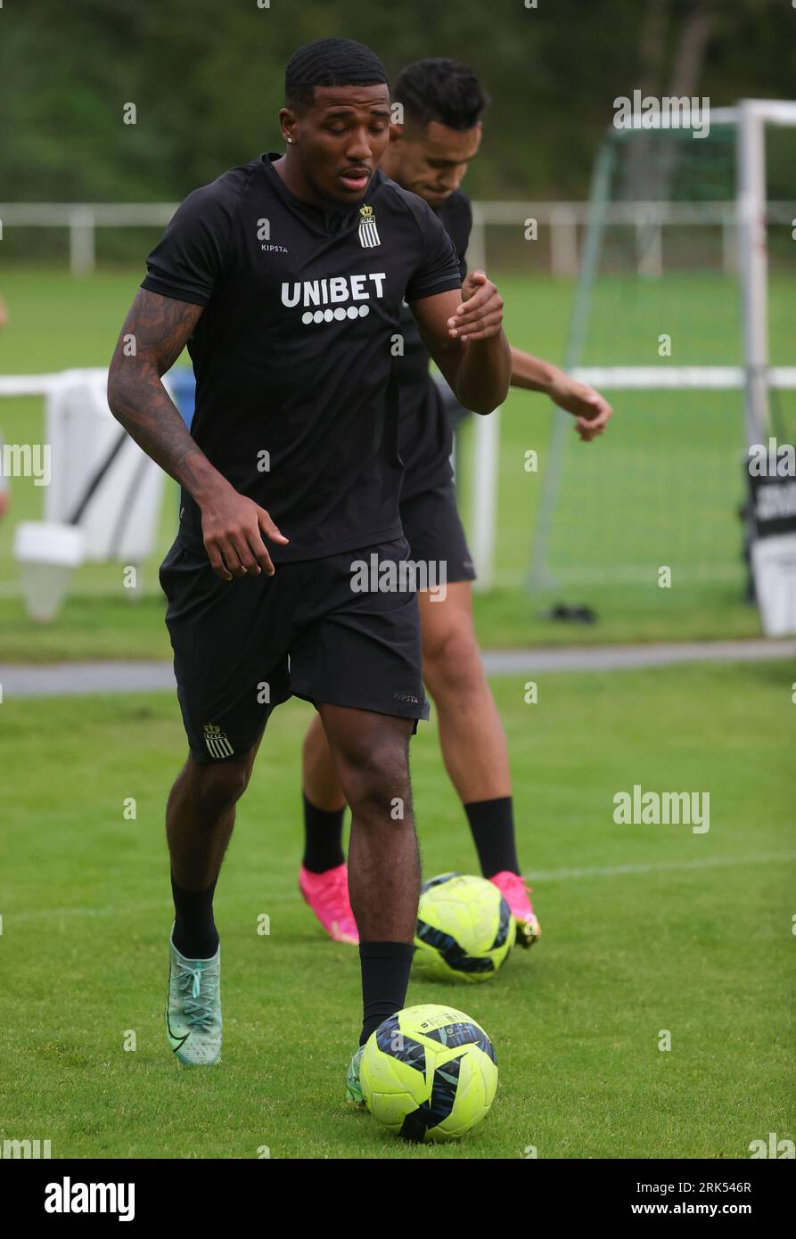 Charleroi's Jackson Tchatchoua pictured in action during a training