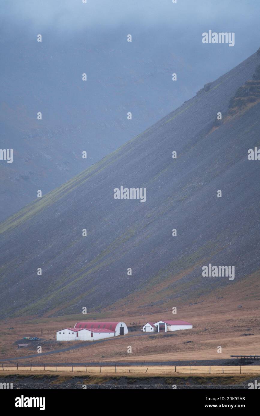 Dramatic winter landscapes in the South East of Iceland Stock Photo