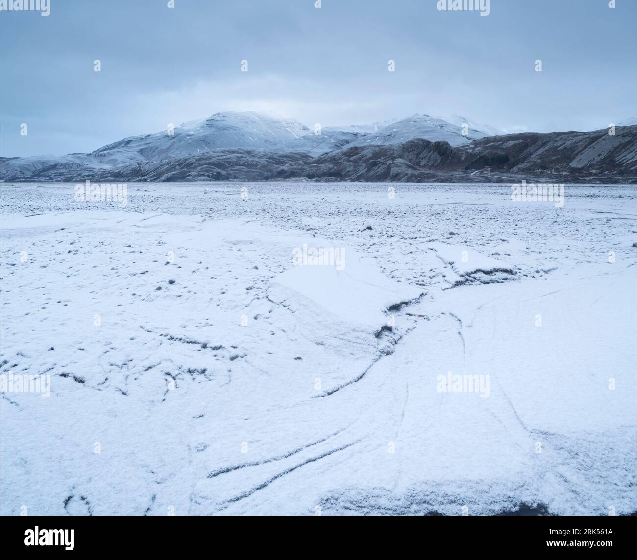 Dramatic winter landscapes in the South East of Iceland Stock Photo