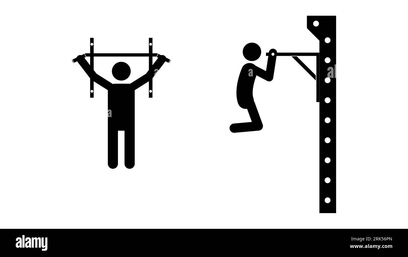 Man on pull up bar fitness Stock Vector Images Alamy