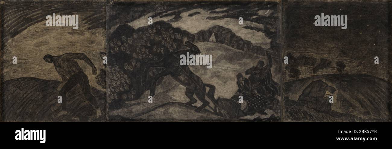 The Maiden of the Grave. Triptych 1919 by Kristjan Raud Stock Photo - Alamy