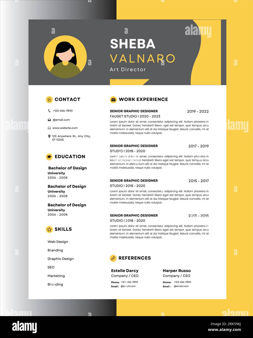 Modern Professional CV Resume Stock - Modern Professional Cv Resume 2RK596J