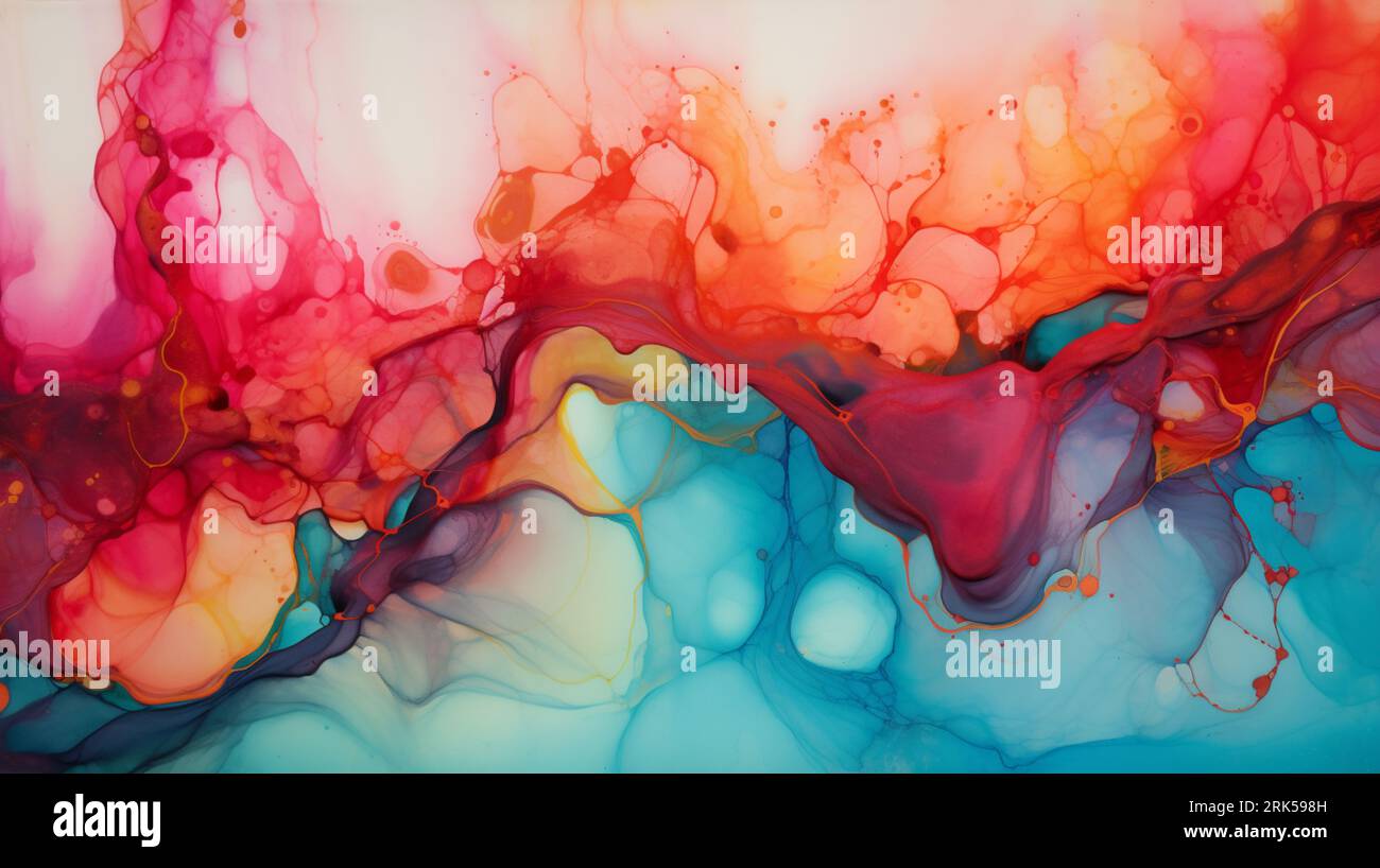 Colorful abstract art print featuring an array of bright paint splatters on a white canvas