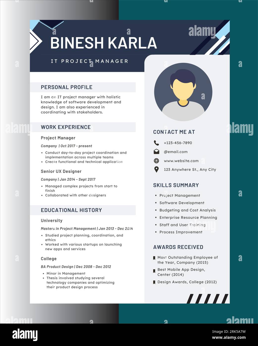 IT Technical CV Resume Stock Vector - It Technical Cv Resume 2RK5A7W