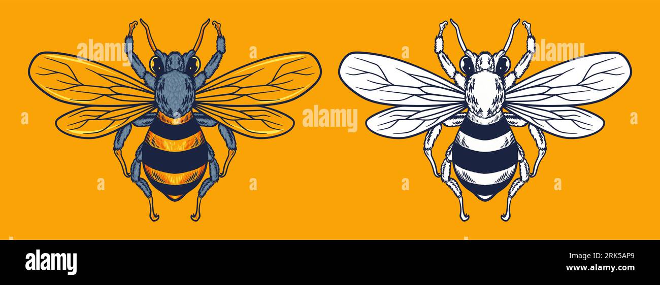 bee mascot vector illustration cartoon style Stock Vector