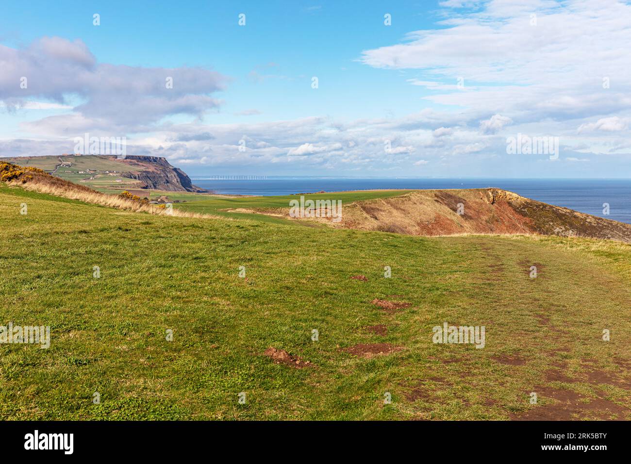 The Cleveland Way, North Yorkshire Coast, UK, England, The walk from Port Mulgrave to staithes on the Cleveland Way, cliff walk Stock Photo