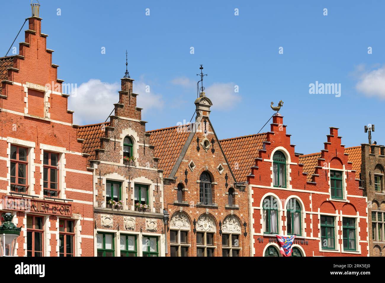 historic gabled houses in the center of Bruges Stock Photo
